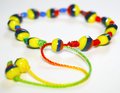Handmade Tricolor Beaded Bracelet, Colombian Beadwork Jewelry