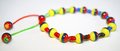 Handmade Tricolor Beaded Bracelet, Colombian Beadwork Jewelry