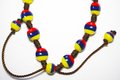 Handmade Tricolor Beaded Bracelet, Colombian Beadwork Jewelry