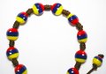 Handmade Tricolor Beaded Bracelet, Colombian Beadwork Jewelry