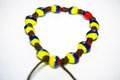 Handmade Tricolor Beaded Bracelet, Colombian Beadwork Jewelry