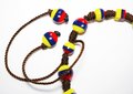 Colombian Beaded Bracelet, Tricolor Handmade Jewelry