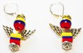 Colombian Angel Earrings, Tricolor Beaded Jewelry
