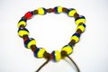 Handmade Tricolor Beaded Bracelet, Colombian Beadwork Jewelry