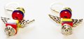 Colombian Angel Earrings, Tricolor Beaded Jewelry