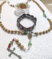 Virgen Guadalupe Rosary Set: Handmade Catholic Bracelet, Mexican Flag Case, Empress of the Americas