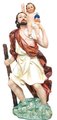 St. St. Christopher Beautiful Statue, Antique Style, 13 Inch Resin Figure