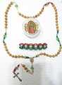 Virgen Guadalupe Rosary Set: Handmade Catholic Bracelet, Mexican Flag Case, Empress of the Americas