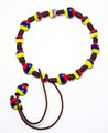 Colombian Beaded Bracelet, Tricolor Handmade Jewelry