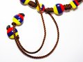 Colombian Beaded Bracelet, Tricolor Handmade Jewelry