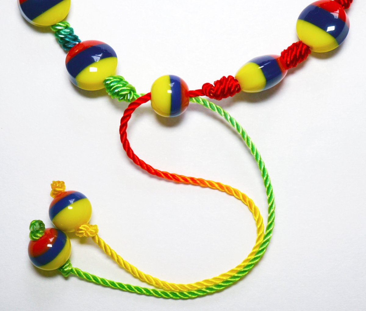 Handmade Tricolor Beaded Bracelet, Colombian Beadwork Jewelry