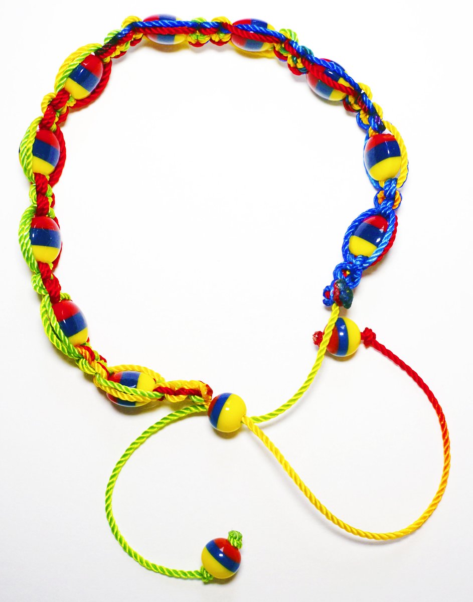 Handmade Tricolor Beaded Bracelet, Colombian Beadwork Jewelry