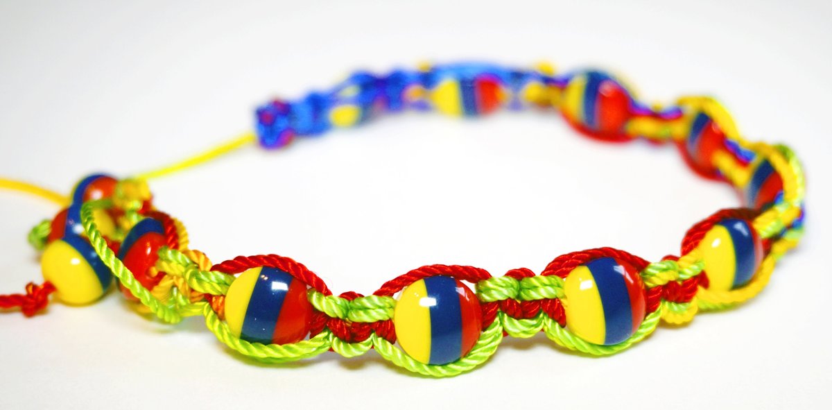 Handmade Tricolor Beaded Bracelet, Colombian Beadwork Jewelry