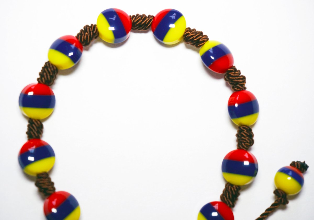 Handmade Tricolor Beaded Bracelet, Colombian Beadwork Jewelry