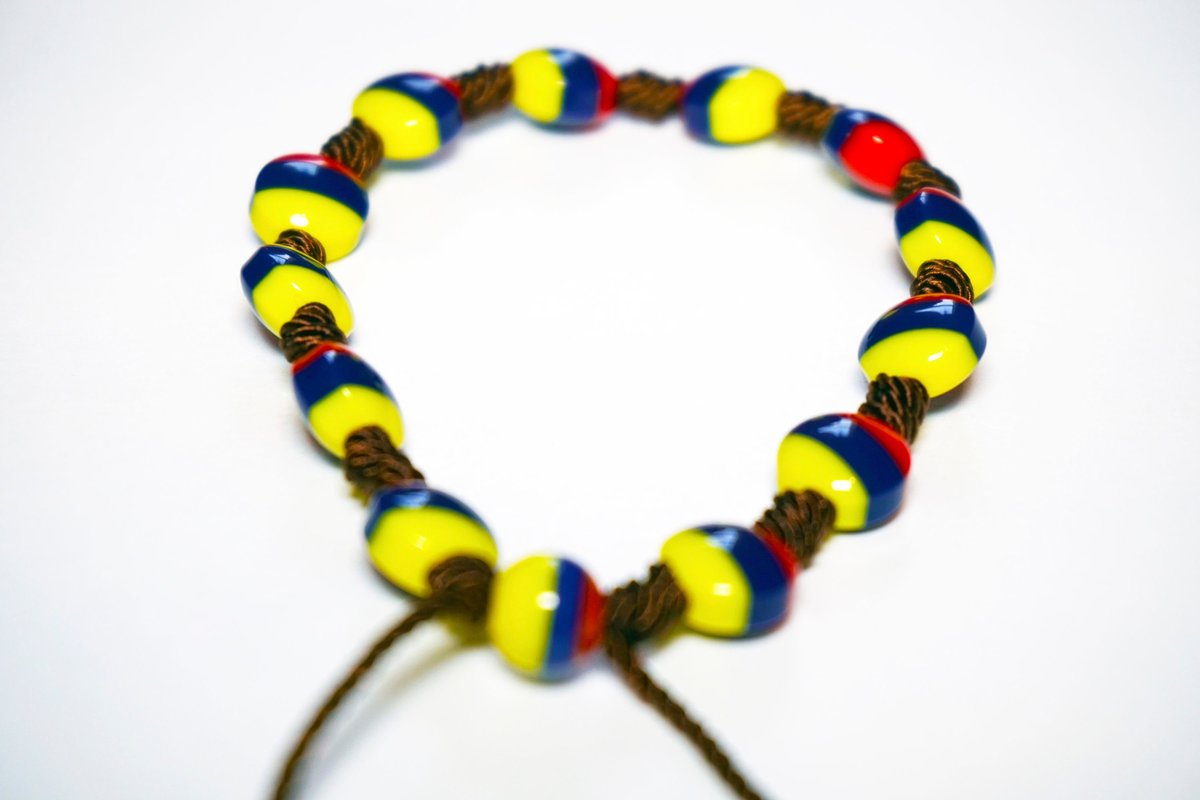 Handmade Tricolor Beaded Bracelet, Colombian Beadwork Jewelry
