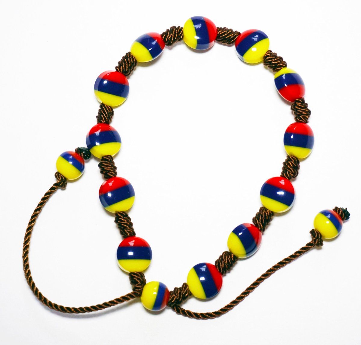 Handmade Tricolor Beaded Bracelet, Colombian Beadwork Jewelry