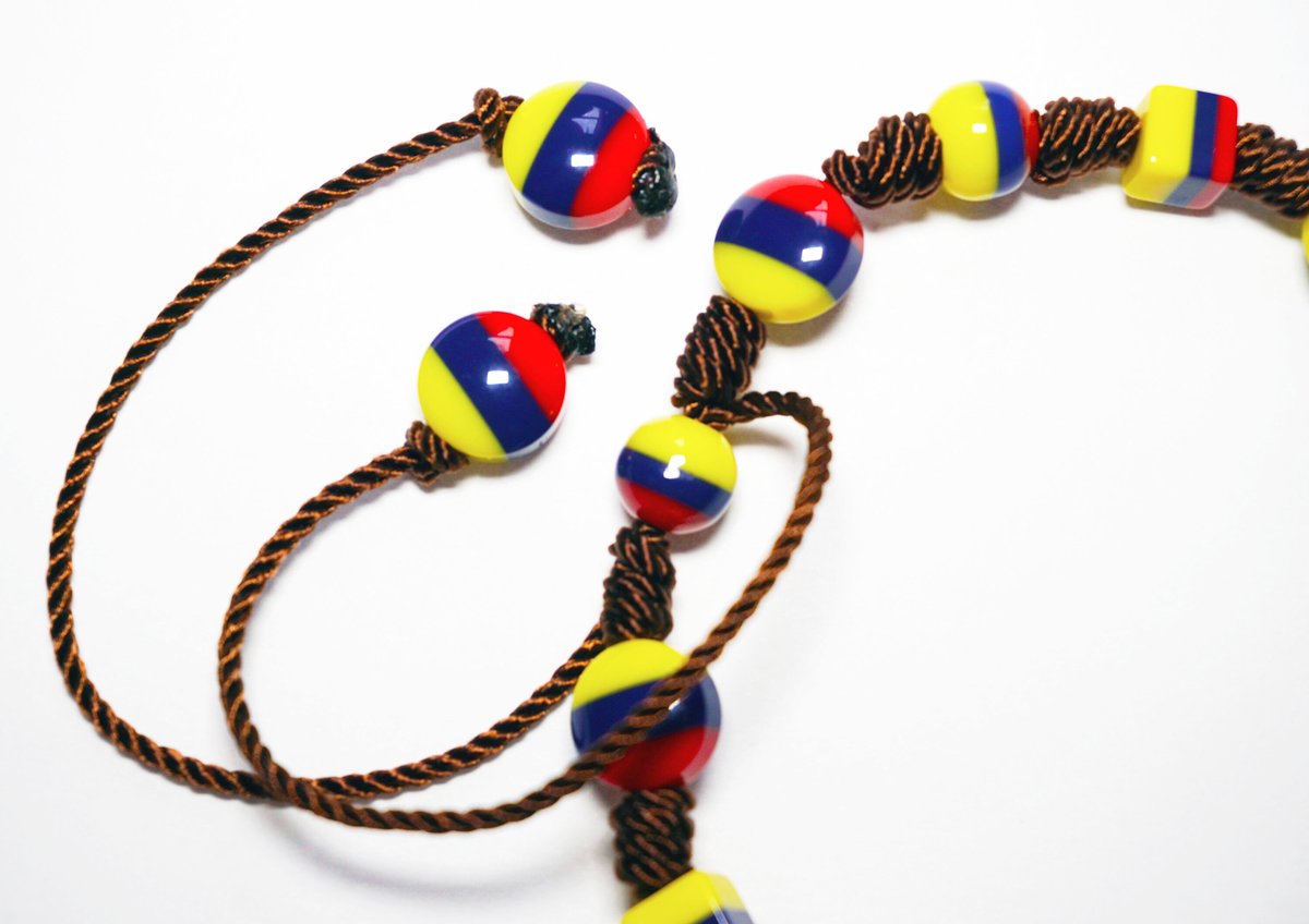 Colombian Beaded Bracelet, Tricolor Handmade Jewelry