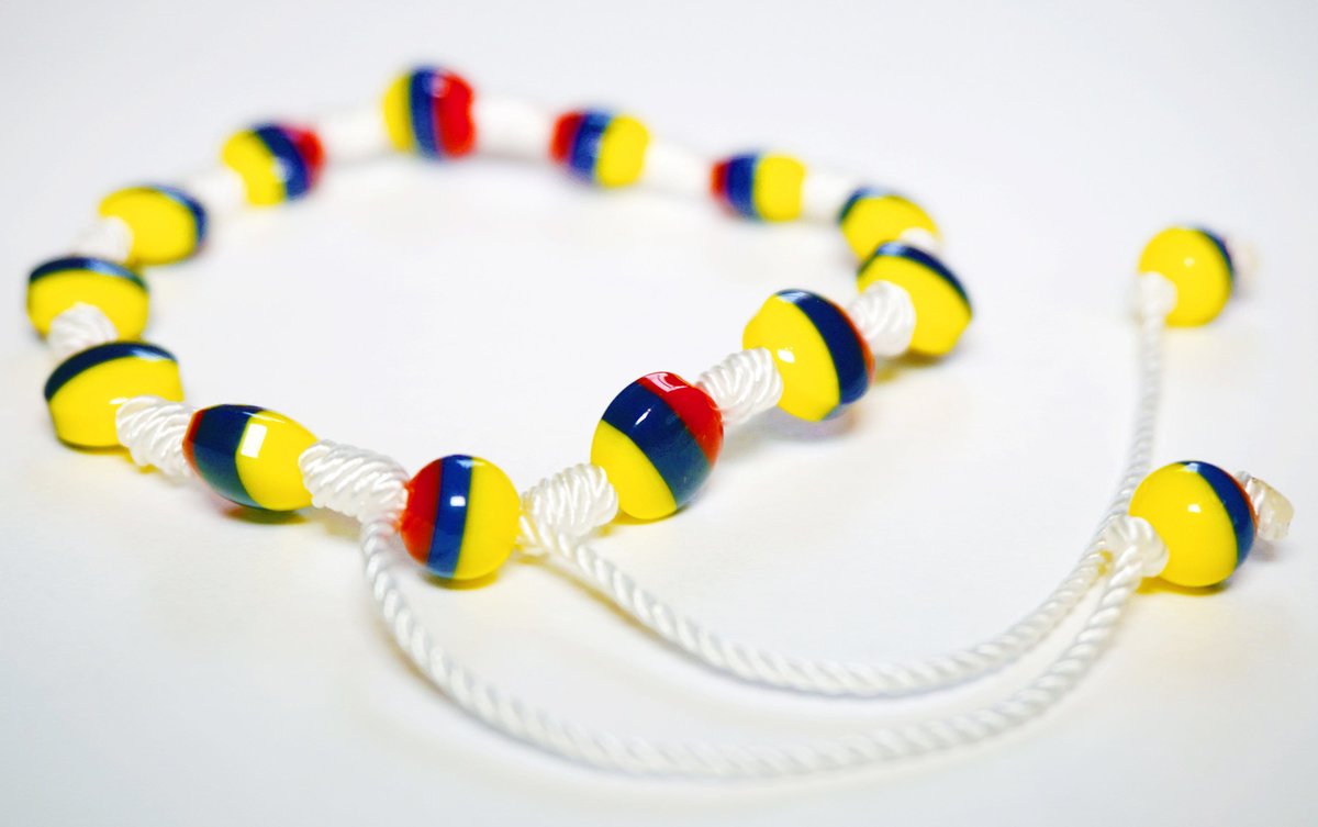 Handmade Tricolor Beaded Bracelet, Colombian Unisex Jewelry