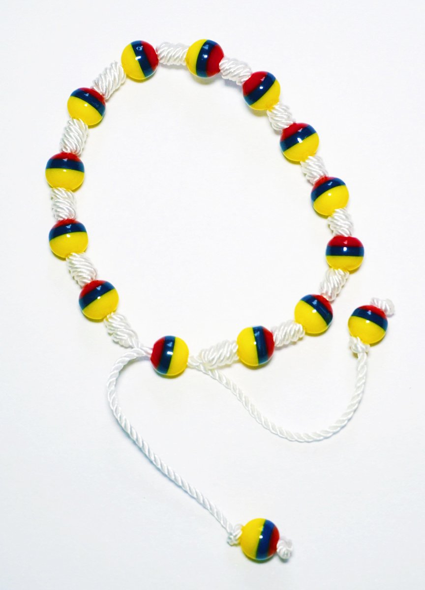 Handmade Tricolor Beaded Bracelet, Colombian Unisex Jewelry