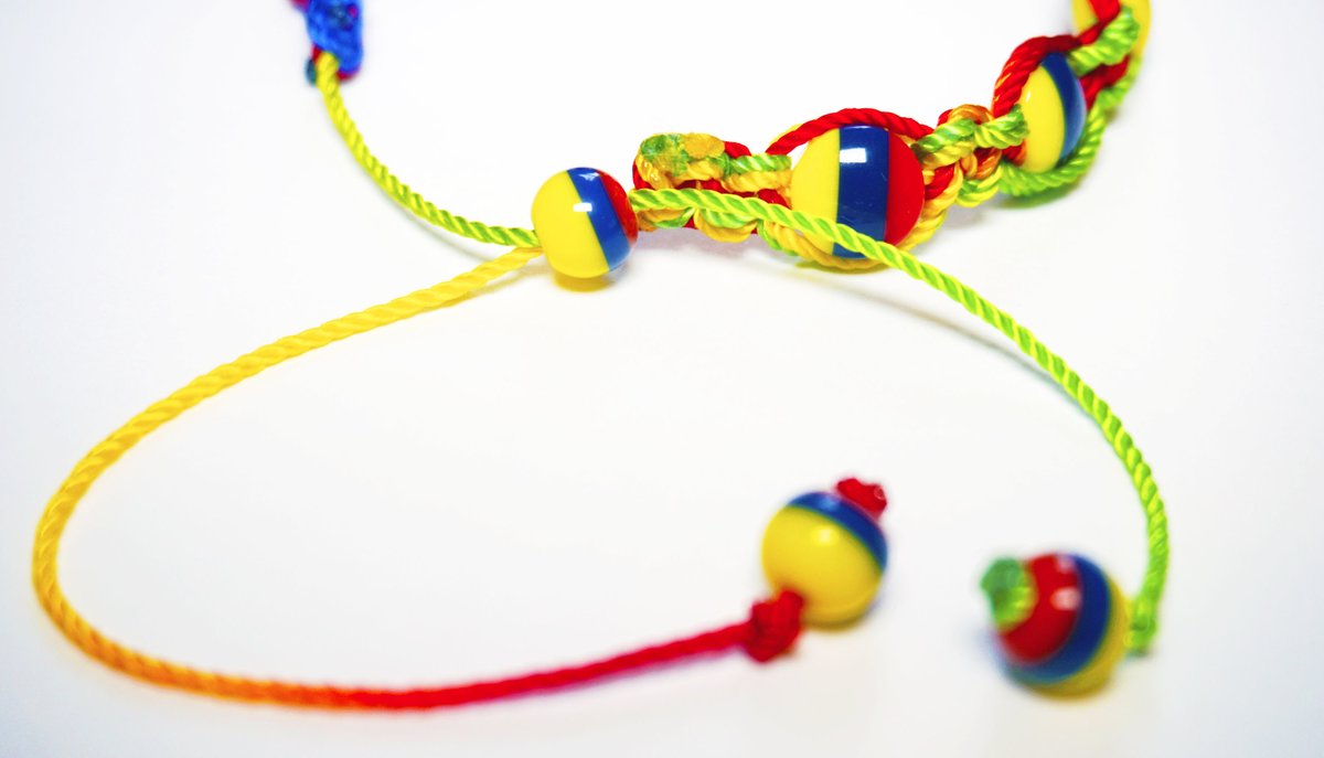 Handmade Tricolor Beaded Bracelet, Colombian Beadwork Jewelry