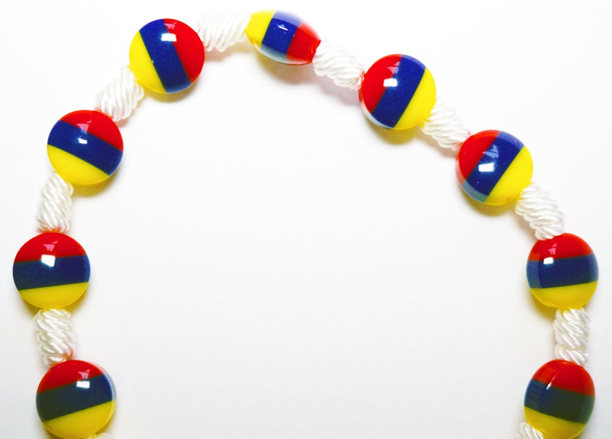 Handmade Tricolor Beaded Bracelet, Colombian Unisex Jewelry
