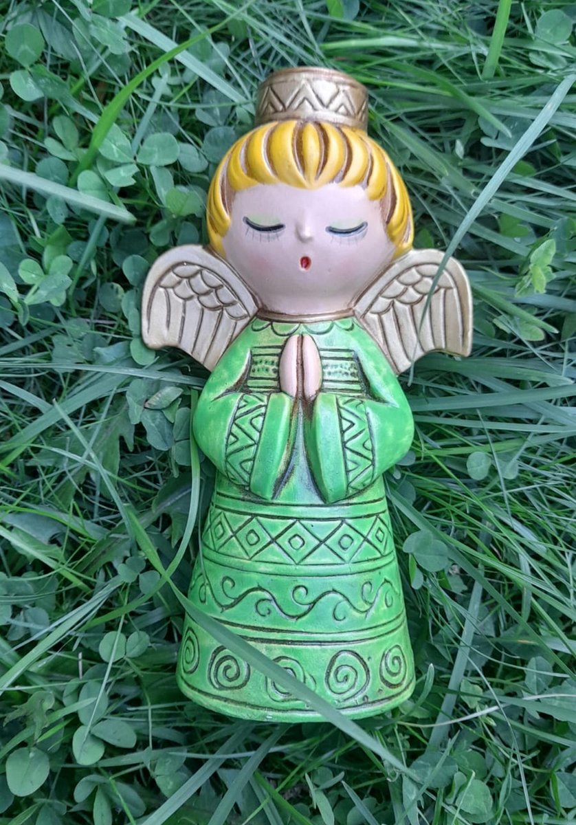 Vintage Japanese Angel Candleholders, Mid Century Christmas Decor (Set of 2)