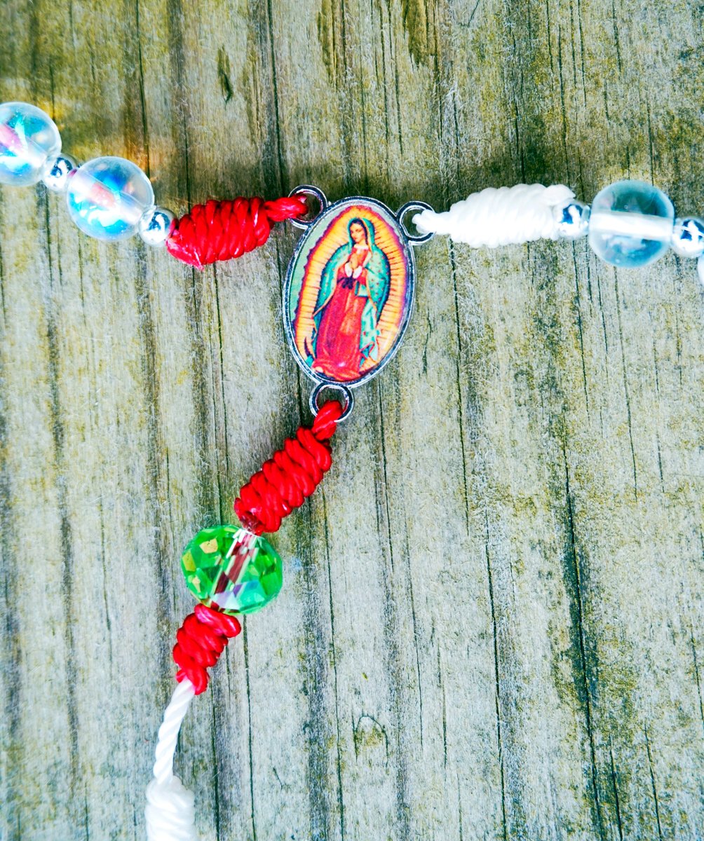 Handmade Virgen Guadalupe Rosary Centerpiece – Catholic Gift