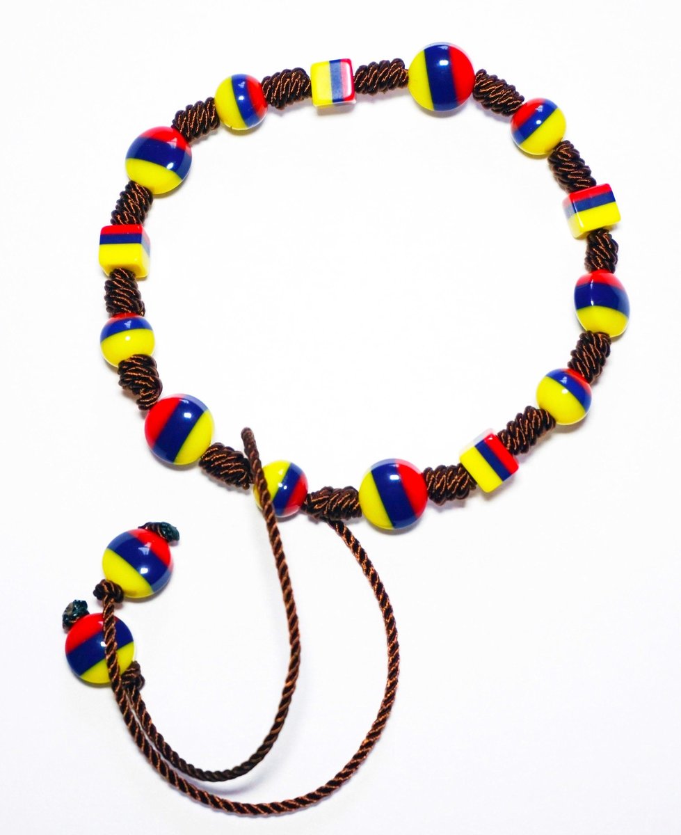 Colombian Beaded Bracelet, Tricolor Handmade Jewelry