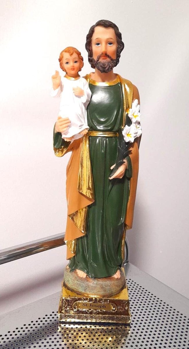 St. Joseph and Child Jesus Figure, Religious Tabletop Statue, Renaissance Collection Home Décor  Style 9 Inch Venerated Catholic Church