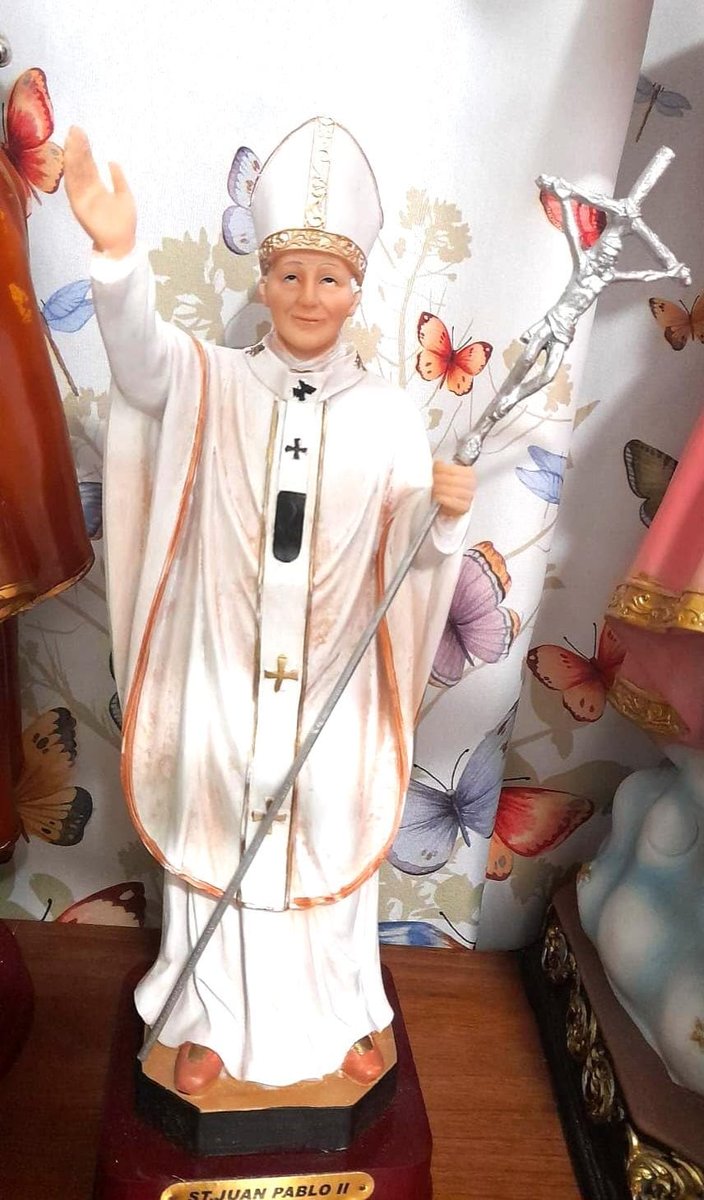 Saint John Paul II Resin Figure, Catholic Pope Statue, Christian Home Decoration (13 Inch)
