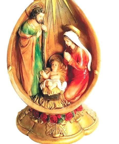 French Style Holy Family Candle 13.8"   Beautiful Protection Statue for All Families and Homes