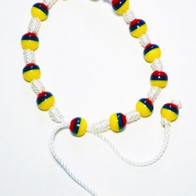Handmade Tricolor Beaded Bracelet, Colombian Unisex Jewelry