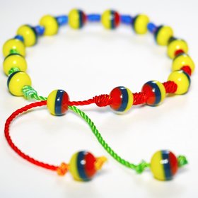 Handmade Tricolor Beaded Bracelet, Colombian Beadwork Jewelry