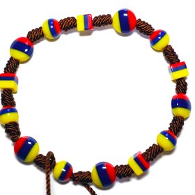Colombian Beaded Bracelet, Tricolor Handmade Jewelry
